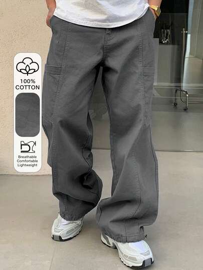 DAZY 남성용 솔리드 포켓 심플 디자인 데님 청바지, 일상 casual 착용