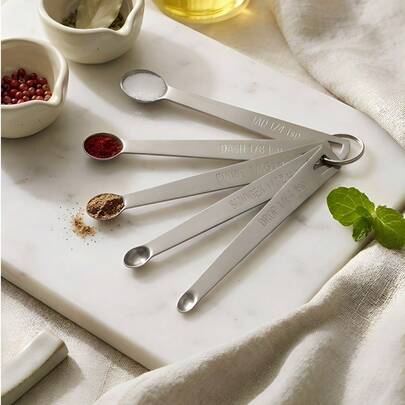 Madebyblanc 5PCS Small Measuring Spoons Set - Cuttte Stainless Steel Tiny Measuring Spoons For Cooking Baking, 1/4 1/8 1/16 1/32 1/64 Tsp, Teaspoon Minispoon For Powders, Spices