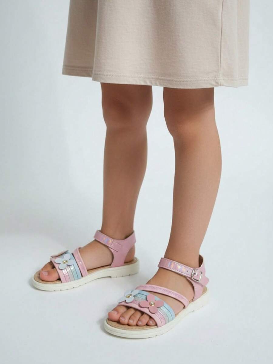 Sandalias para Niña y Hebilla Ajustable - Azul y rosa - Ver 1