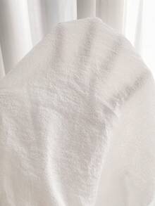 Easowa Camisa feminina casual e versátil com mangas plissadas e amarração, ideal para o trabalho e para o dia a dia. - Branco - Ver 7