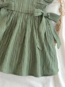 SHEIN 女宝宝休闲可爱连衣裙，适合春夏穿着 - 黃色 - 查看 5