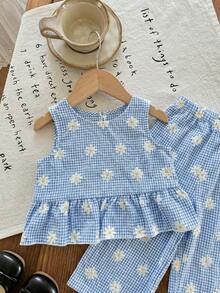 LMoss Kids Bộ 2 món áo và quần dệt in hình quả anh đào cho bé gái - Nhiều màu - Xem 4