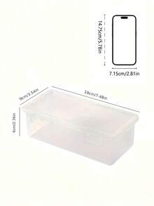 Juego de 4 cajas de almacenamiento de gran capacidad y transparentes con tapa abisagrada para oficina, escuela, manualidades, accesorios de escritorio y vuelta al cole - transparente - Ver 3