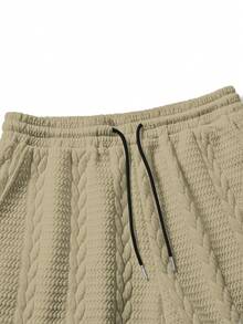 Manfinity Homme Conjunto informal de dos piezas de chaleco y pantalones cortos de punto para hombre - Caqui - Ver 4