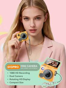 JMMO Mini Digital Camera Necklace, Thumb Camera, Portable Keychain Camera With Flip Screen, HD  Camera  For Selfie, Video Recording, Cute Compact Camera Gift For Girls Teens - View 2