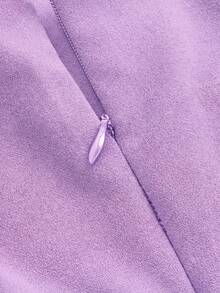 SHEIN MOD 大码夏季休闲纽扣装饰荷叶边吊带背心 - 紫色 - 查看 4