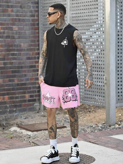 Devon Thys Quần short nam mùa hè nhẹ, nhanh khô, quần short đi biển thường ngày có dây rút, in họa tiết màu trơn để mặc hàng ngày