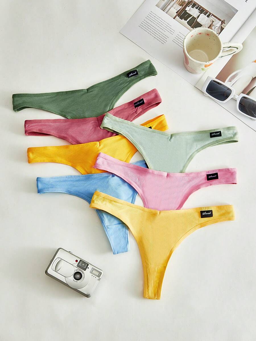 Lowkey Lull 7pcs/Set Women Seamless Thong Panties - Multicolor - View 1