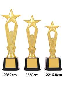 1 Pc Golden Award Trophy Star Plastic Winner Award Trophy Craft Souvenirs Singing Dancing Competition Reward Prize Cup School Rewarding Supply - Multicolor - View 10