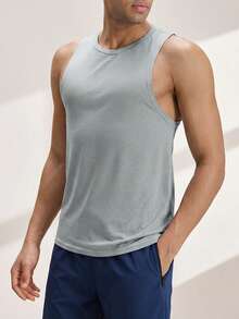 Driftmere Men's Solid Color Simple Casual T-Shirt, Summer - Grey - View 6