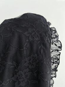 Elamini Đầm không tay thanh lịch dành cho nữ với thiết kế cổ buộc dây. - màu đen - Xem 6