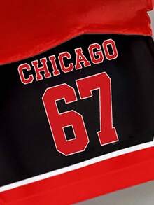 2pcs/Set Toddler Boys' Casual Creative Numeric 67 Chicago Gradient Letter Graphic Print Short Sleeve T-Shirt And Shorts Set, Comfortable Daily Wear, Suitable For Spring, Summer - Multicolor - View 4