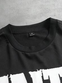 STYNVO 男士圆领短袖时尚印花休闲T恤，夏季 - 黑色 - 查看 4