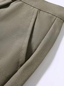 SUMWON Classic Two Piece Business Suit Set With Notched Lapel Blazer And Matching Dress Pants For Professional Wedding Formal Occasions, Mans Suit, Work Suits For Men - Khaki - View 6