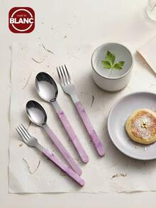 Madebyblanc Western Cutlery Set For Home Use, Small Tavern Tableware, Steak Fork Knife Spoon Set Gift - Multicolor - View 1