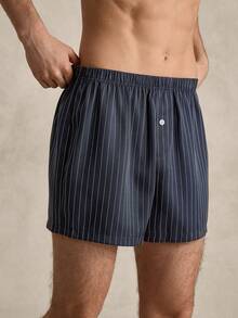 1 chiếc quần nam thường ngày kẻ sọc xanh trắng - Xanh và trắng - Xem 1