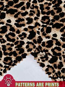 Vintage Leopard Print Bow, Baby Girl Casual Minimalist Round Neck Short Sleeve T-Shirt And Tight Shorts Set, Suitable For Spring And Summer - Multicolor - View 7