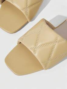 HighSole Ladies Elegant Hand-Embroidered Flat-Bottomed Open-Toed Sandals Summer Shoes - Apricot - View 5