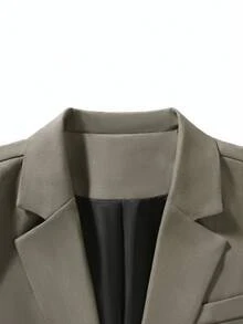 SUMWON Classic Two Piece Business Suit Set With Notched Lapel Blazer And Matching Dress Pants For Professional Wedding Formal Occasions, Mans Suit, Work Suits For Men - Khaki - View 8