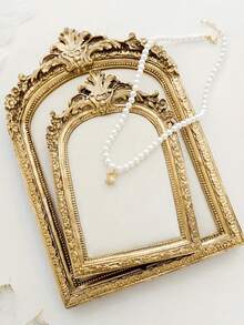 1pc Vintage Baroque Style Resin Necklace & Jewelry Display Stand, Tabletop Necklace And Earring Holder With Velvet Backing, Jewelry Display Rack For Showcasing Accessories, Perfect Gift For Women, Jewelry Towers,Room Decor - Multicolor - View 8