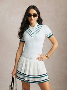 Activina 女士休闲条纹纽扣 Polo 衫 夏季 Old Money 女士上衣 高尔夫上衣 女士个性化上衣 个性化服装 Old Money 个性化上衣 网球训练 Polo 衫 女士运动衫 女士高尔夫球衫 女士橄榄球 Polo 衫 女士白色 Polo 衫 女士针织 Polo 衫 女士短袖 Polo 衫 女士白色针织 Polo 衫 - 白色 - 查看 4