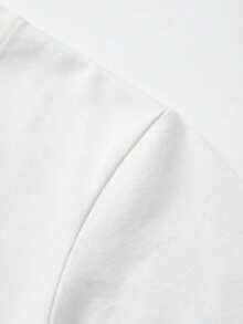 PAVTROS Plus Size Men's Simple Round Neck Short Sleeve T-Shirt, Fashionable For Summer - White - View 5