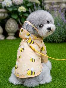 PETSIN 狗狗雨衣，宠物防水服，春夏动物防水雨衣，狗狗服装，猫咪服装，动物服装，春季狗狗服装，英式狗狗服装，欧美新款小型动物腿部服装 - 黃色 - 查看 2