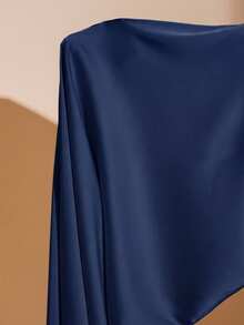SHEIN BAE Maxikleid aus Satin mit V-Ausschnitt und rückenfreiem Design für Damen in Große Größen, Gelb, geeignet für Urlaub, Musikfestivals, Geburtstage, Brunch, Hochzeitsgäste, elegante Partykleider für Frauen, Herbstmode für Frauen, Schulkleidung, Y2K-Mode, Landoutfits für Frauen, Vintage-Kleidung für Frauen, Festivaloutfits für Frauen, Hochzeitsgastkleid für Kurven, Sommeroutfits für Frauen, Abendkleider für Frauen, Geburtstagsoutfits für Frauen, Satin-Kleid in Buttergelb für Große Größen, Satin-Abendkleid für Große Größen, langes Satin-Kleid - marineblau - Übersicht 6