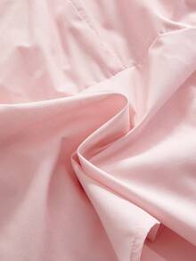 Sweetness Sweet Romantic Casual Pink French Cap Sleeve Bow Collar Ruffle Hem Ladies Tank Top - Pink - View 4