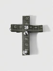 ROMWE Anime 2 Y2k Heavy Industry Punk Unique Dark Wind Goth Dark Green Tape Measure Rivet Leather Splicing Cross DIY Hairpin Duck Bill Clip Side Clip Hairpin, Combination Set, Suitable For Girls, Ladies, Sisters, Girlfriends Daily Wear, Holiday Gifts - Dark green-42 - View 11
