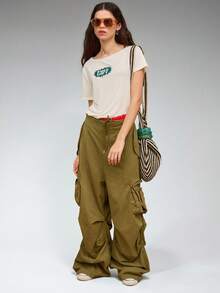 COUREZ Summer Graphic Shrunken T-Shirt, Women's Streetwear City Break Shoulder Top, Short Sleeve Y2K Festival Concert Spring - White - View 5