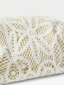 MOTF PREMIUM WOMEN'S FASHIONABLE SEQUIN CLUTCH PURSE, BAG FOR WOMEN ELEGANT, LUXURY, PERFECTLY MATCHING WITH PROM DRESSES FOR WOMEN, PROM ACCESSORIES,SPARKLY ELEGANT FOR WOMEN, PROM BAG FOR PARTY - White straw weaving - View 4