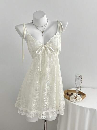 Elamini Đầm ren ghép mảnh kiểu Y2K dành cho nữ