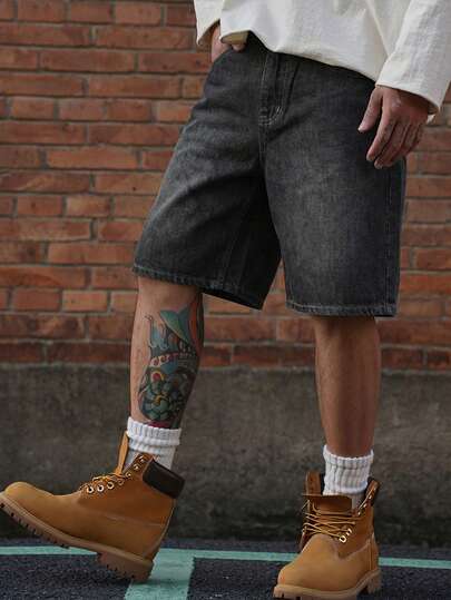 DAZY Men's Solid Blue Denim Shorts, Summer