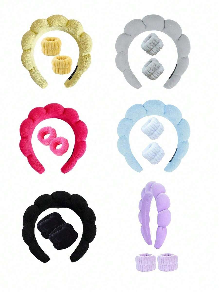 1PC Sponge Headband Wrist Band Yoga Running Skin Care Moisture Wicking Hair Band Facial Mask Cleaning And Exercise Neutral Fitness And Beauty Accessories Fashion Gym Self Care Bathroom Necessities Hair Accessories Exercise Equipment - Pink - View 1