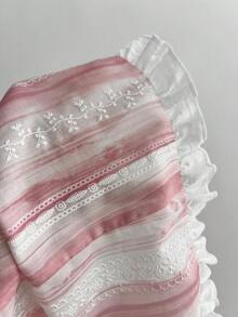 Elamini Áo sơ mi nữ thắt eo in họa tiết dễ thương, mới, thích hợp cho kỳ nghỉ thường ngày, đi làm, màu hồng nữ tính. - Hồng - Xem 6