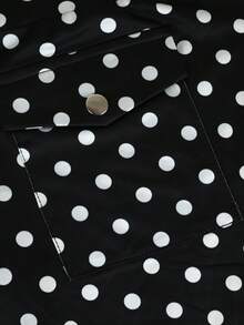 SHEIN LUNE Pantalones cortos cargo de talle alto con pliegue y bolsillos, control de abdomen y levantamiento de glúteos, talla grande - Blanco y Negro - Ver 3