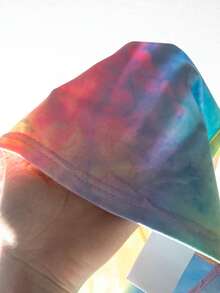 SHEIN Bộ đồ cho bé gái gồm áo hai dây cổ lệch và quần short cạp chun in họa tiết tie-dye cổ bất đối xứng. - Nhiều màu - Xem 8