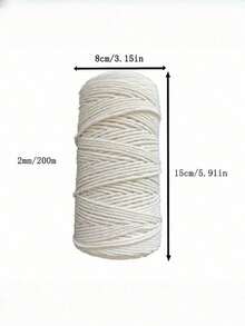 SHEIN Corda di macramè naturale bianca, con range di dimensioni da 1 mm a 5 mm, per borse fatte a mano, confezioni regalo, etichette, legature, decorazioni per la casa, forniture per feste, progetti di artigianato. Corda decorativa forte e versatile per celebrazioni festive e progetti di artigianato. - Beige - Visualizzare 13