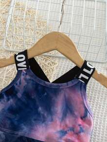 SHEIN 2件套 女童扎染针织运动上衣和短裤套装 - 彩色 - 查看 9