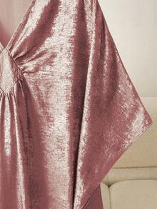 GlowEve Women's Elegant V-Neck Ruffle Sleeve Kimono Robe, Suitable For Party Vacation, Gathering, Daily Wear, Spring/Summer Rose Pink - Pink - View 6