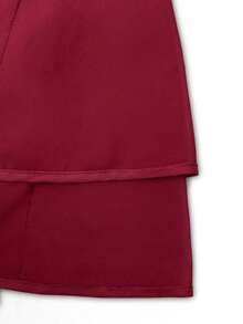 Sunspun 大码女式休闲朋克黑色雪纺衬衫 - 紅色 - 查看 4