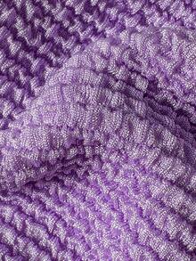 Swim Mod 女士提花面料露背金属装饰性感比基尼套装，夏季 - 紫色 - 查看 7