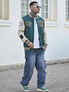 Devon Thys 男士休闲工装牛仔裤，简约时尚，适合日常穿着 - 藍色 - 查看 4
