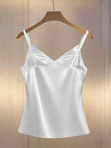 Franclia Women's Basic Solid Color Camisole Top - White - View 2