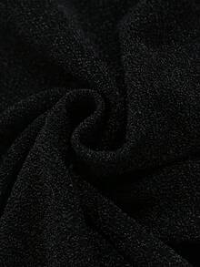SHEIN Franclia Women's Fashion V-Neck Sleeveless Waist Cinching Slit Hem Dress - Black - View 5