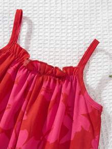 SHEIN Bộ áo liền quần dễ thương, thoải mái cho bé gái sơ sinh, thích hợp cho kỳ nghỉ hè. - màu đen - Xem 4