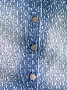 SHEIN Girls Blue Back-To-School Denim Sleeveless Dress,Soft Cotton Washed Fabric,A-Line Silhouette,Peter Pan Collar With Lace Trim,Front Button,Jacquard - Medium Wash - View 4