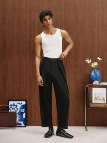 TOKVUE Quần tây nam màu đen dáng ôm thời trang - màu đen - Xem 4