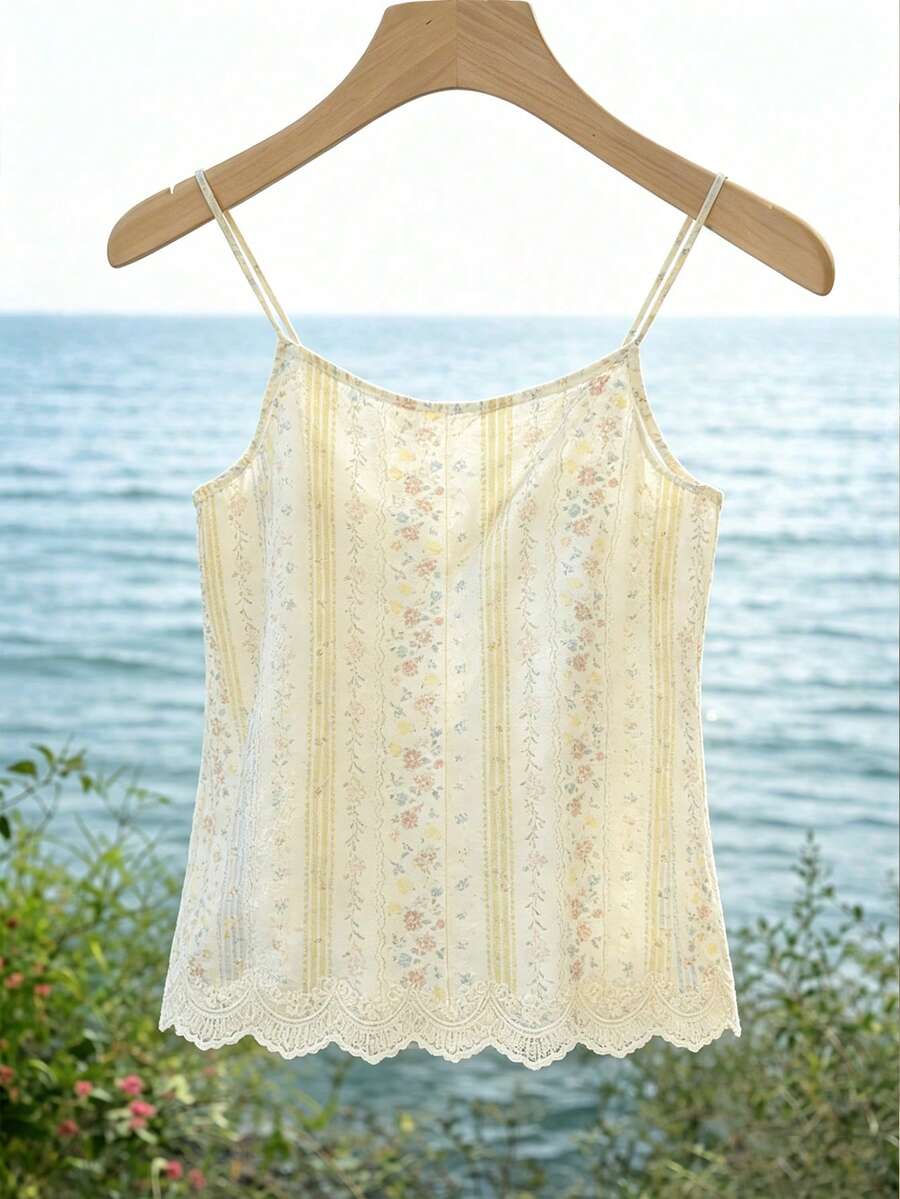 GlowEve Elegant Niche Design Camisole For Women, Summer - Yellow - View 1
